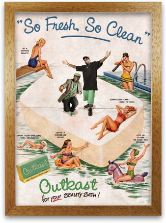 George Oliver Outkast So Fresh So Clean Fine - Advertisement Print on Paper George Oliver Frame Options: Honey Oak, Size: 84.1 cm H x 59.4 cm W x 5 cm D  - Size: 53cm H X 52cm W X 42cm D George Oliver Outkast So Fresh So Clean Fine - Advertisement Print on Paper George Oliver Frame Options: Honey Oak, Size: 84.1 cm H x 59.4 cm W x 5 cm D  - Size: 53cm H X 52cm W X 42cm D