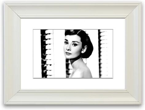 East Urban Home 'Audrey Hepburn' Framed Photograph East Urban Home Size: 93 cm H x 70 cm W, Frame Options: Matte White  - Size: 50 cm H x 70 cm W