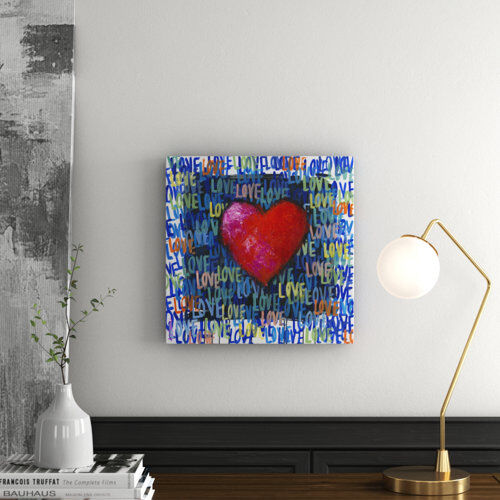 East Urban Home 'Blue Love' by Alain Bonnec Painting Print on Wrapped Canvas East Urban Home  - Size: Small East Urban Home 'Blue Love' by Alain Bonnec Painting Print on Wrapped Canvas East Urban Home  - Size: Small