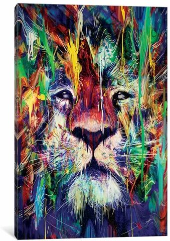 East Urban Home 'Lion I' Graphic Art on Wrapped Canvas East Urban Home Size: 101.6cm H x 66.04cm W x 1.91cm D  - Size: 66.04cm H x 66.04cm W x 3.81cm D