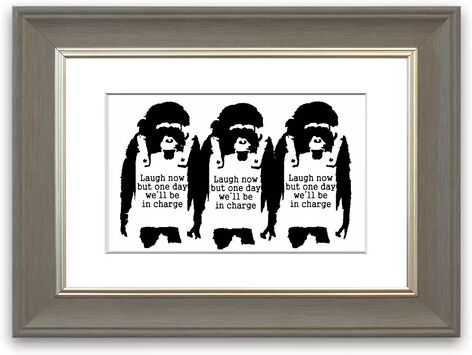 East Urban Home 'Laugh Now But One Day We'll Be in Charge' Framed Graphic Art East Urban Home Size: 93 cm H x 70 cm W, Frame Options: Grey  - Size: 93 cm H x 70 cm W East Urban Home 'Laugh Now But One Day We'll Be in Charge' Framed Graphic Art East Urban Home Size: 93 cm H x 70 cm W, Frame Options: Grey  - Size: 93 cm H x 70 cm W