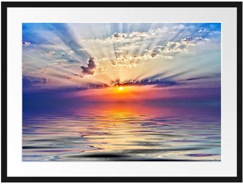 East Urban Home Sunrise Over the Sea Framed Photographic Art Print Poster East Urban Home Size: 60cm H x 80cm W  - Size: 30cm H x 38cm W