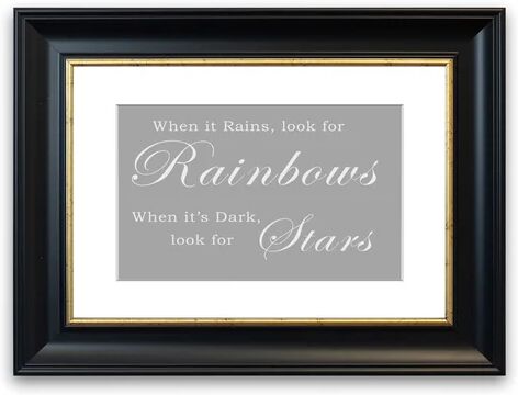 East Urban Home 'When It Rains Look for Rainbows' Framed Typography in Grey/White East Urban Home Size: 70 cm H x 93 cm W, Frame Options: Black  - Size: 93 cm H x 126 cm W East Urban Home 'When It Rains Look for Rainbows' Framed Typography in Grey/White East Urban Home Size: 70 cm H x 93 cm W, Frame Options: Black  - Size: 93 cm H x 126 cm W