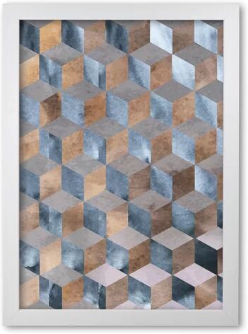 East Urban Home 'Abstract Watercolour Box' Graphic Art East Urban Home Format: White Grain Frame, Size: 60 cm H x 42 cm W x 5 cm D  - Size: 85 cm H x 60 cm W x 5 cm D East Urban Home 'Abstract Watercolour Box' Graphic Art East Urban Home Format: White Grain Frame, Size: 60 cm H x 42 cm W x 5 cm D  - Size: 85 cm H x 60 cm W x 5 cm D