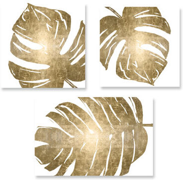 East Urban Home Tropical Gold - 3 Piece Wrapped Canvas Graphic Art Print Set East Urban Home  - Size: 50cm H x 70cm W x 4cm D East Urban Home Tropical Gold - 3 Piece Wrapped Canvas Graphic Art Print Set East Urban Home  - Size: 50cm H x 70cm W x 4cm D