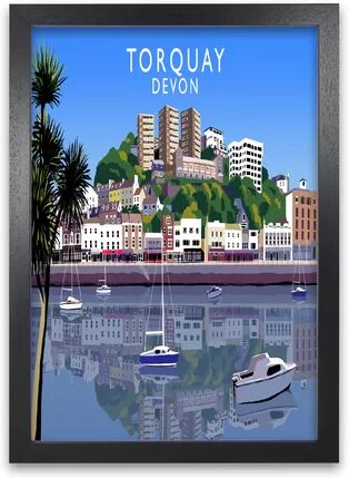 17 Stories 'Torquay Devon' Framed Graphic Art Print 17 Stories Frame Options: Black, Size: 84.1 cm H x 59.4 cm W  - Size: 20cm H X 26cm W X 25cm D