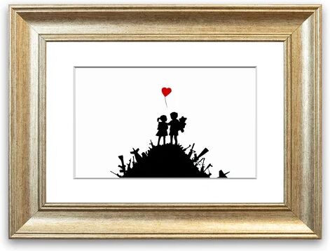 East Urban Home 'Childs Love War' - Picture Frame Graphic Art Print on Paper East Urban Home Size: 93cm H x 126cm W x 1cm D, Frame Option: Silver  - Size: 70cm H x 93cm W x 1cm D