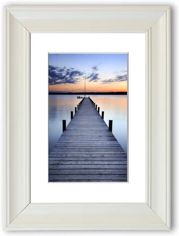 East Urban Home 'At the End of the Pier' Framed Photograph East Urban Home Size: 70 cm H x 50 cm W, Frame Options: White  - Size: 70 cm H x 50 cm W