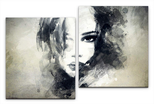 East Urban Home Woman's Face Painting Print Multi-Piece Image on Canvas East Urban Home  - Size: Mini (Under 40cm High) East Urban Home Woman's Face Painting Print Multi-Piece Image on Canvas East Urban Home  - Size: Mini (Under 40cm High)