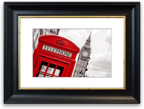 East Urban Home 'Big Ben Phone Box' Framed Graphic Art Print East Urban Home Size: 93 cm H x 126 cm W, Frame Options: Black  - Size: 70 cm H x 93 cm W East Urban Home 'Big Ben Phone Box' Framed Graphic Art Print East Urban Home Size: 93 cm H x 126 cm W, Frame Options: Black  - Size: 70 cm H x 93 cm W