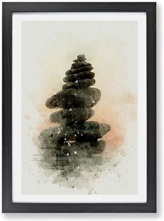 East Urban Home 'Balancing Zen Stones' - Picture Frame Graphic Art Print on Paper East Urban Home Size: 62cm H x 87cm W x 2cm D, Frame Option: Black  - Size: 62cm H x 87cm W x 2cm D