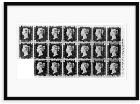 East Urban Home 'Block of Twenty 'Penny Black' Stamps' Graphic Art East Urban Home Format: Framed Paper, Size: 70 cm H x 100 cm W x 2.3 cm D  - Size: 66.3 cm H x 100 cm W x 3.8 cm D East Urban Home 'Block of Twenty 'Penny Black' Stamps' Graphic Art East Urban Home Format: Framed Paper, Size: 70 cm H x 100 cm W x 2.3 cm D  - Size: 66.3 cm H x 100 cm W x 3.8 cm D