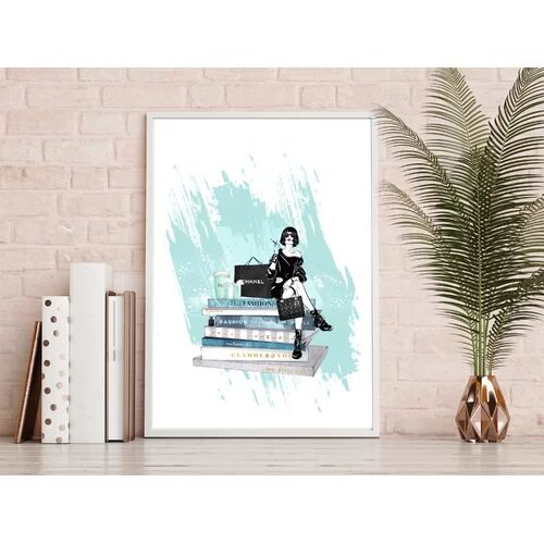 East Urban Home 'Dior Latte - Vogue' Framed Graphic Art Print East Urban Home Size: 91cm H x 61cm W x 4cm D, Frame Colour: White  - Size: 53 cm H x 43 cm W