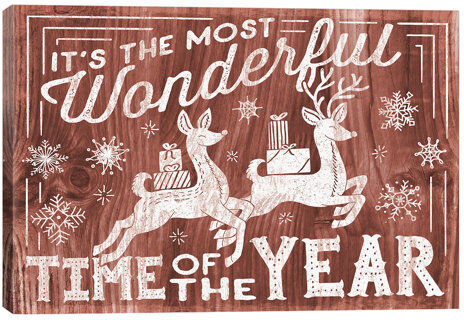 The Seasonal Aisle 'Rustic Holiday I' Graphic Art Print on Canvas The Seasonal Aisle Size: 101.6cm H x 152.4cm W x 3.81cm D  - Size: The Seasonal Aisle 'Rustic Holiday I' Graphic Art Print on Canvas The Seasonal Aisle Size: 101.6cm H x 152.4cm W x 3.81cm D  - Size: