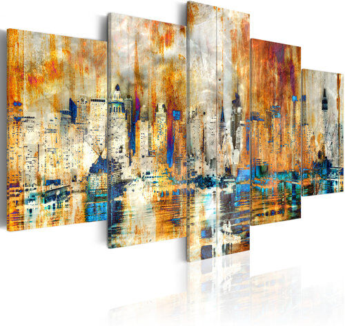 Ebern Designs 'Memory of the City' Graphic Art Print Multi-Piece Image on Canvas Ebern Designs Size: 50cm H x 100cm W  - Size: Small Ebern Designs 'Memory of the City' Graphic Art Print Multi-Piece Image on Canvas Ebern Designs Size: 50cm H x 100cm W  - Size: Small
