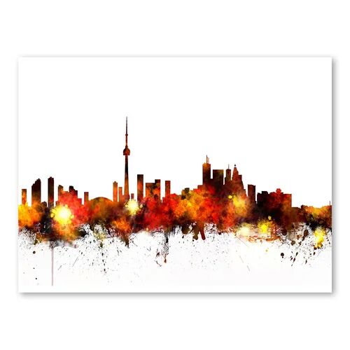 Americanflat Toronto Canada Skyline 3 Painting Print on Wrapped Canvas Americanflat Size: 30cm H x 40cm W  - Size: 30cm H x 40cm W