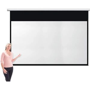 Symple Stuff Pro Channel Fix White Electric Projection Screen white 211.4 H x 304.8 W x 9.7 D cm