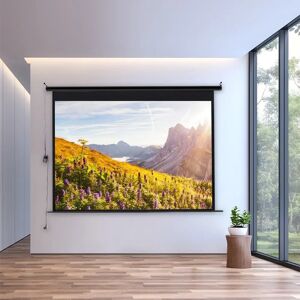 Inbox Zero White Electric Wall Mounted Projector Screen white 183.0 H x 269.0 W cm