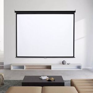 Inbox Zero White Manual Wall Mounted Projector Screen White 136cm H x 187cm W x 0.04cm D Inbox Zero White Manual Wall Mounted Projector Screen White 136cm H x 187cm W x 0.04cm D