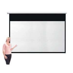 Symple Stuff Pro Channel Fix White Electric Projection Screen white 211.4 H x 304.8 W x 9.7 D cm