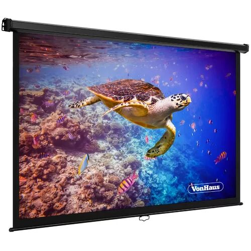 VonHaus White Manual Projection Screen VonHaus  - Size: 35cm H X 120cm W X 70cm D VonHaus White Manual Projection Screen VonHaus  - Size: 35cm H X 120cm W X 70cm D