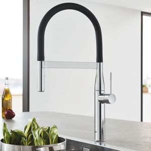 Grohe Essence Professional Single-lever Sink Mixer, 360° Swivel Spout, High Spout gray 11.4 W x 24.0 D cm