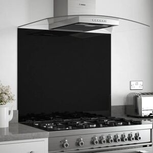 Splashback.co.uk Black Sparkle Glass Kitchen Splashback black 90.0 H x 75.0 W x 6.0 D cm