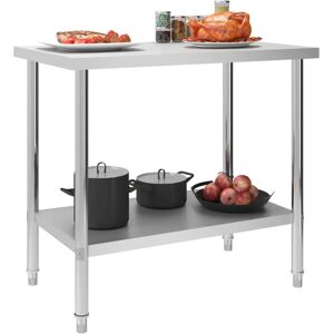 Ebern Designs Birdena 100 Cm Stainless Steel Prep Table gray 85.0 H x 100.0 W x 60.0 D cm