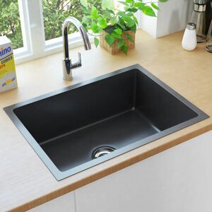 Belfry Kitchen Aponte Single Bowl Kitchen Sink Matte Black 590mm L X 440mm W