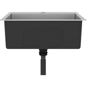 Belfry Kitchen Morwenna Handmade Single Bowl Inset Kitchen Sink Silver 590mm L X 440mm W