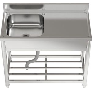 Borough Wharf Stainless Steel One Compartment Commercial Sink Silver 50mm L X 50mm W Borough Wharf Stainless Steel One Compartment Commercial Sink Silver 50mm L X 50mm W