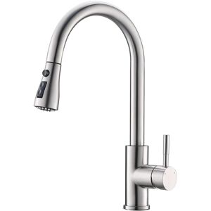 Belfry Kitchen Kitchen Mixer Sink Tap PullOut Sprayer and Pause Function 360 Degree Swivel Pre-Rinse Brushed Nickel 20.8cm Belfry Kitchen Kitchen Mixer Sink Tap PullOut Sprayer and Pause Function 360 Degree Swivel Pre-Rinse Brushed Nickel 20.8cm