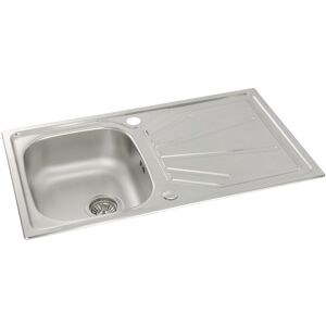 Abode Trydent Single Bowl Inset Kitchen Sink UnBrushed 860mm L X 500mm W Abode Trydent Single Bowl Inset Kitchen Sink UnBrushed 860mm L X 500mm W