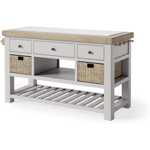 Lark Manor Waldemar Marble Top Kitchen Island Grey 85cm H X 140cm W X 61cm D Lark Manor Waldemar Marble Top Kitchen Island Grey 85cm H X 140cm W X 61cm D