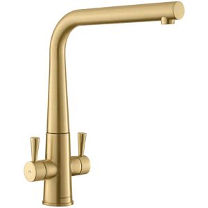 Rangemaster Twin Lever Monobloc Tap Brushed Brass 21.2cm Rangemaster Twin Lever Monobloc Tap Brushed Brass 21.2cm