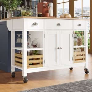 Lark Manor Caufield Wood Kitchen Island White 90cm H X 120cm W X 45cm D Lark Manor Caufield Wood Kitchen Island White 90cm H X 120cm W X 45cm D