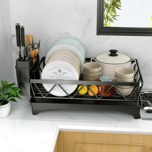 Ebern Designs Roena Dish Rack Satin Black 15cm H X 41cm W X 29cm D Ebern Designs Roena Dish Rack Satin Black 15cm H X 41cm W X 29cm D