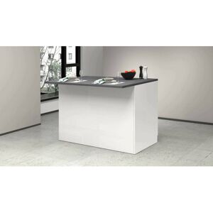 Ebern Designs Myrlaine Wood Kitchen Island Glossy White/Slate 90cm H X 125cm W X 90cm D Ebern Designs Myrlaine Wood Kitchen Island Glossy White/Slate 90cm H X 125cm W X 90cm D
