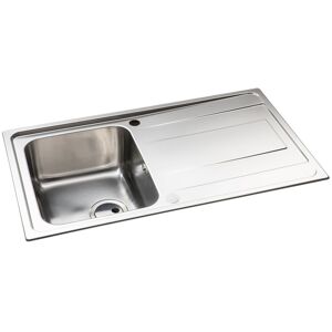 Abode Ixis Single Bowl Inset Kitchen Sink Brushed Steel 860mm L X 500mm W Abode Ixis Single Bowl Inset Kitchen Sink Brushed Steel 860mm L X 500mm W