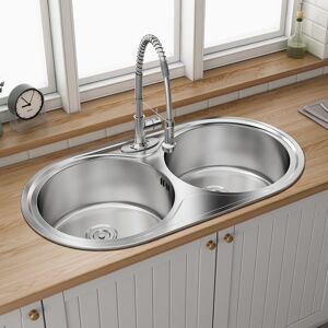 Belfry Kitchen 86Cm X 45Cm Double Bowl Inset Kitchen Sink Stainless Steel 860mm L X 450mm W Belfry Kitchen 86Cm X 45Cm Double Bowl Inset Kitchen Sink Stainless Steel 860mm L X 450mm W