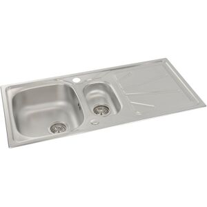 Abode Trydent 1.5 Bowl Inset Kitchen Sink Silver 1,000mm L X 500mm W Abode Trydent 1.5 Bowl Inset Kitchen Sink Silver 1,000mm L X 500mm W