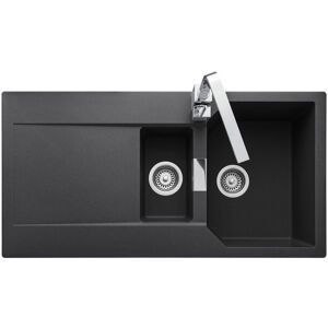 Rangemaster Mayon 1.5 Bowl Inset Kitchen Sink Ash Black 1,000mm L X 510mm W Rangemaster Mayon 1.5 Bowl Inset Kitchen Sink Ash Black 1,000mm L X 510mm W