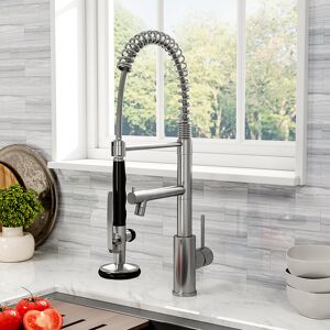 Belfry Kitchen Faucet with Pull Down Sprayer and Pot Filler Silver Belfry Kitchen Faucet with Pull Down Sprayer and Pot Filler Silver