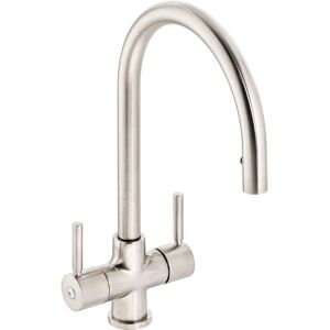 Abode Zest Monobloc Pull Out Tap Brushed Nickel 22cm Abode Zest Monobloc Pull Out Tap Brushed Nickel 22cm