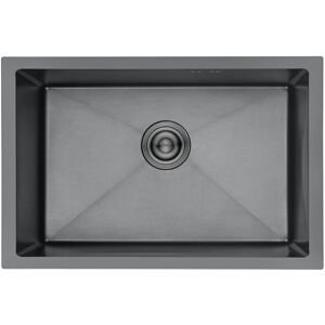 Belfry Kitchen Stainless Steel Single Bowl Kitchen Sink, Undermount Kitchen Sink With Drain Fittings Satin Black 50mm L X 20mm W Belfry Kitchen Stainless Steel Single Bowl Kitchen Sink, Undermount Kitchen Sink With Drain Fittings Satin Black 50mm L X 20mm W