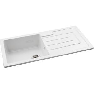 Abode Acton Single Bowl Inset Kitchen Sink White 1,000mm L X 500mm W Abode Acton Single Bowl Inset Kitchen Sink White 1,000mm L X 500mm W