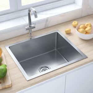 Belfry Kitchen Isoline Handmade Kitchen Sink With Strainer Stainless Steel 510mm L X 440mm W Belfry Kitchen Isoline Handmade Kitchen Sink With Strainer Stainless Steel 510mm L X 440mm W