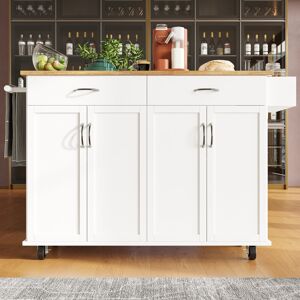 Ebern Designs Ruhma Wood Kitchen Island White 90.5cm H X 128cm W X 50cm D Ebern Designs Ruhma Wood Kitchen Island White 90.5cm H X 128cm W X 50cm D