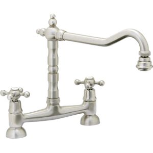 Abode Melford Bridge Tap Brushed Nickel 22cm Abode Melford Bridge Tap Brushed Nickel 22cm