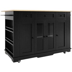 Lark Manor Wood Kitchen Island Black 92cm H X 130cm W X 85cm D Lark Manor Wood Kitchen Island Black 92cm H X 130cm W X 85cm D